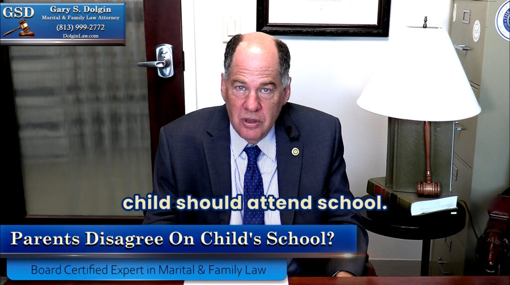 Who decides where a child goes to school after divorce in Florida